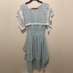 Vintage 80s Jessica McClintock Gunne Sax Prairie Dress Lace Tiered Cottagecore S